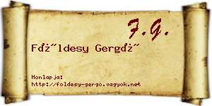 Földesy Gergő névjegykártya